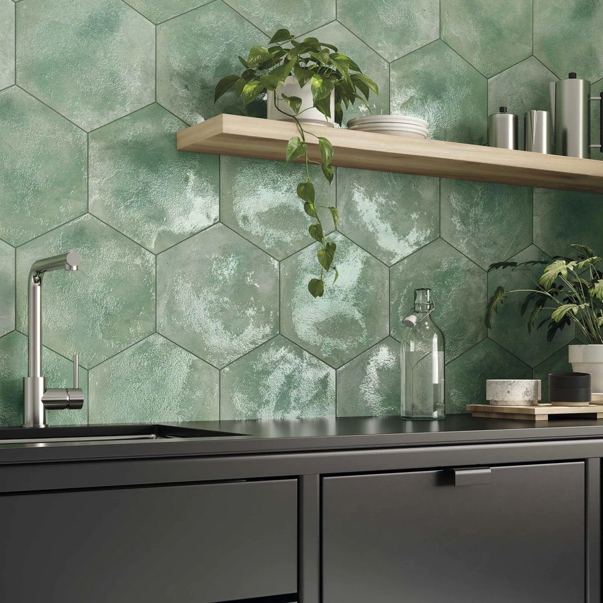 Cocina con Revestimiento Craft Jungle 28.5x33