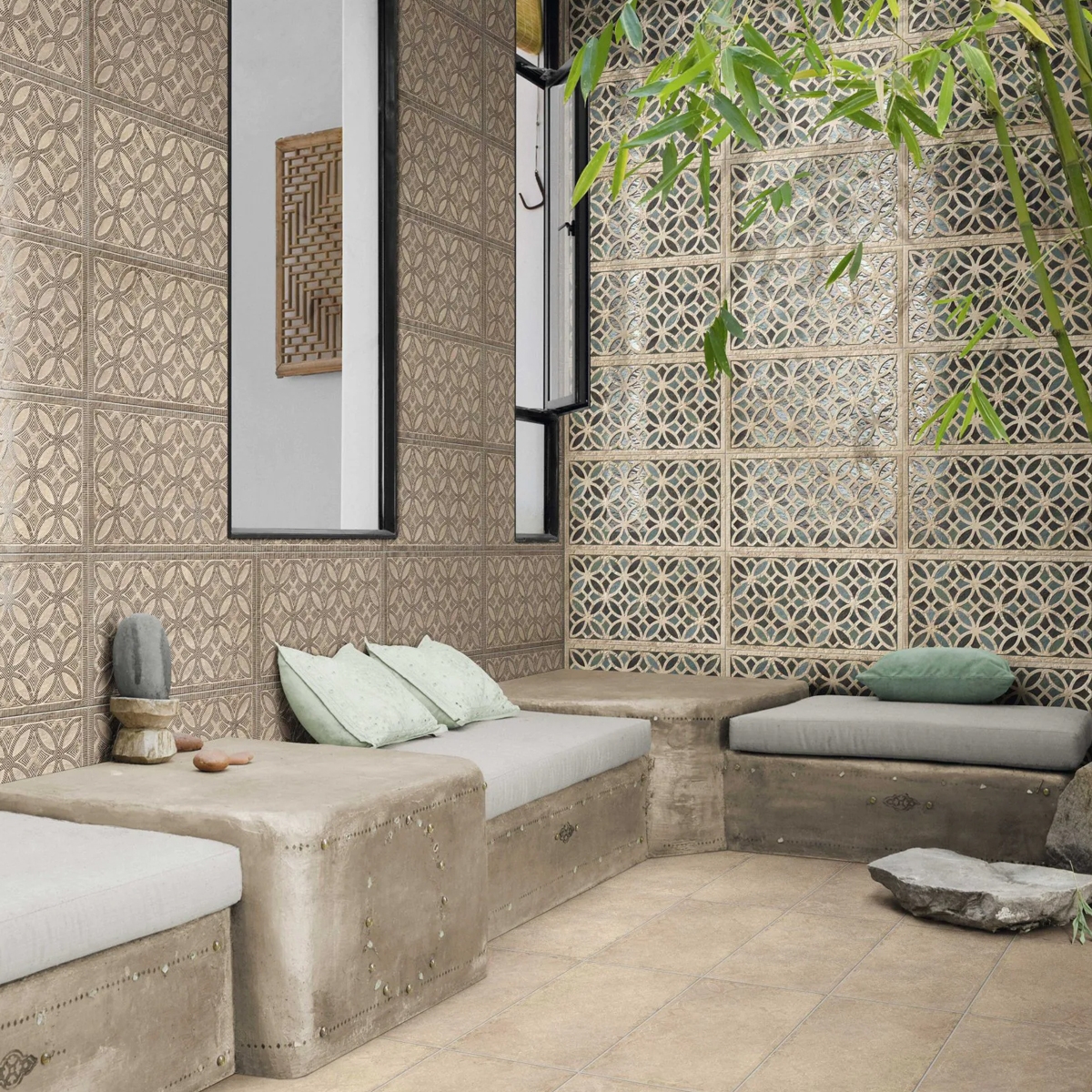 Interior con Revestimiento Dakhla Deco Arena 31x56