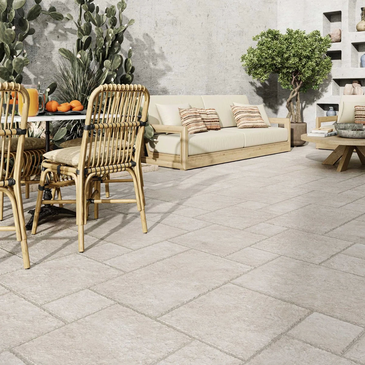 Exterior with Denali White Non-slip Modular Flooring