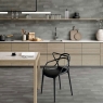 Kitchen with Pavement and Coating Atobón Grey 15x45