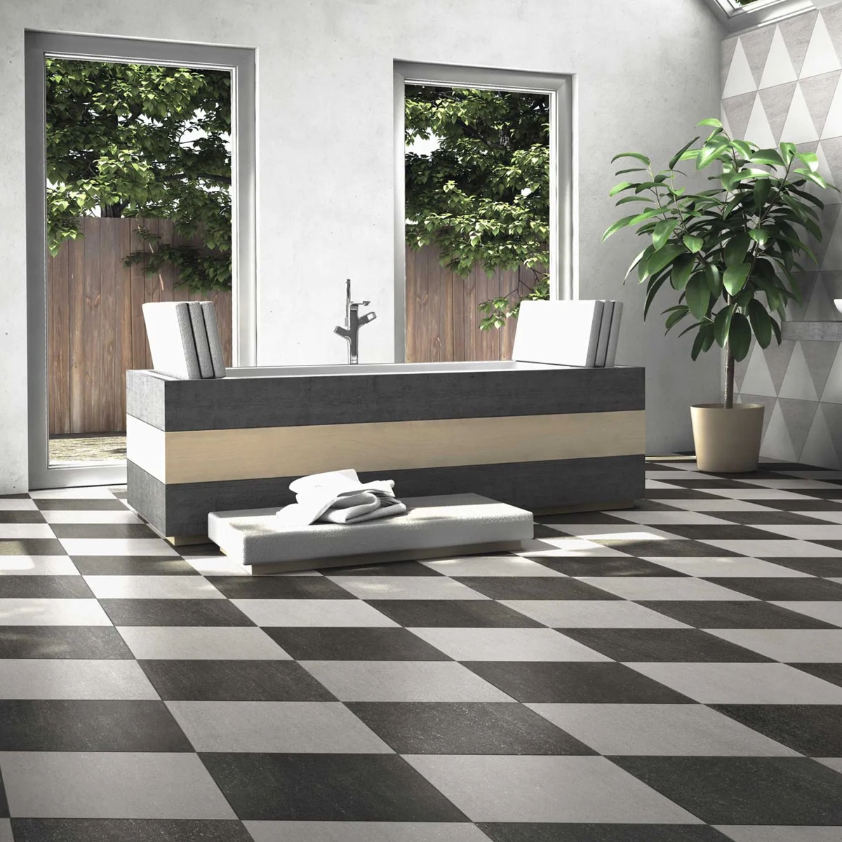 Salle de bain avec revêtement blanc Diamond City 70x40