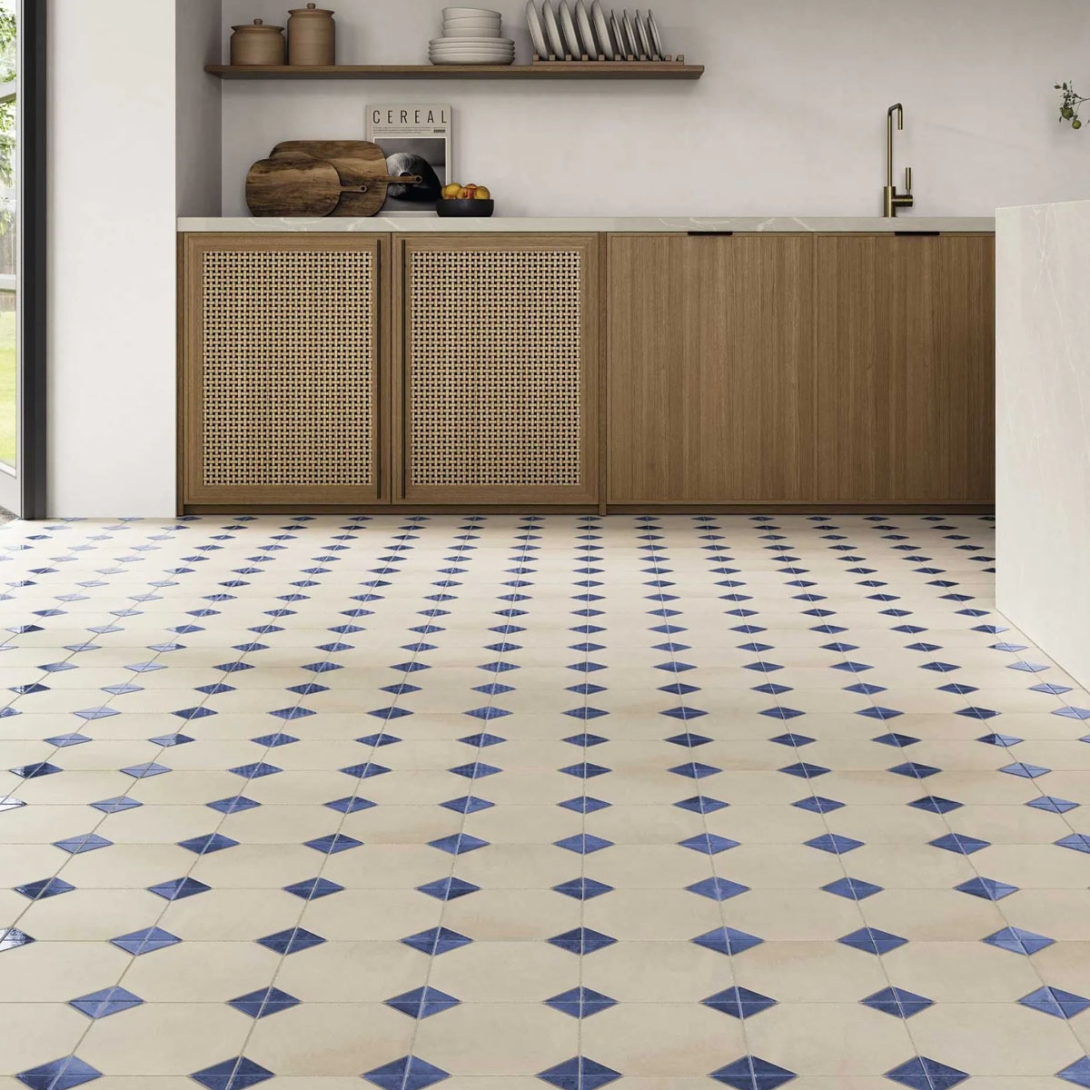 Cuisine avec chaussée Dover Sand Cobalt 33x33