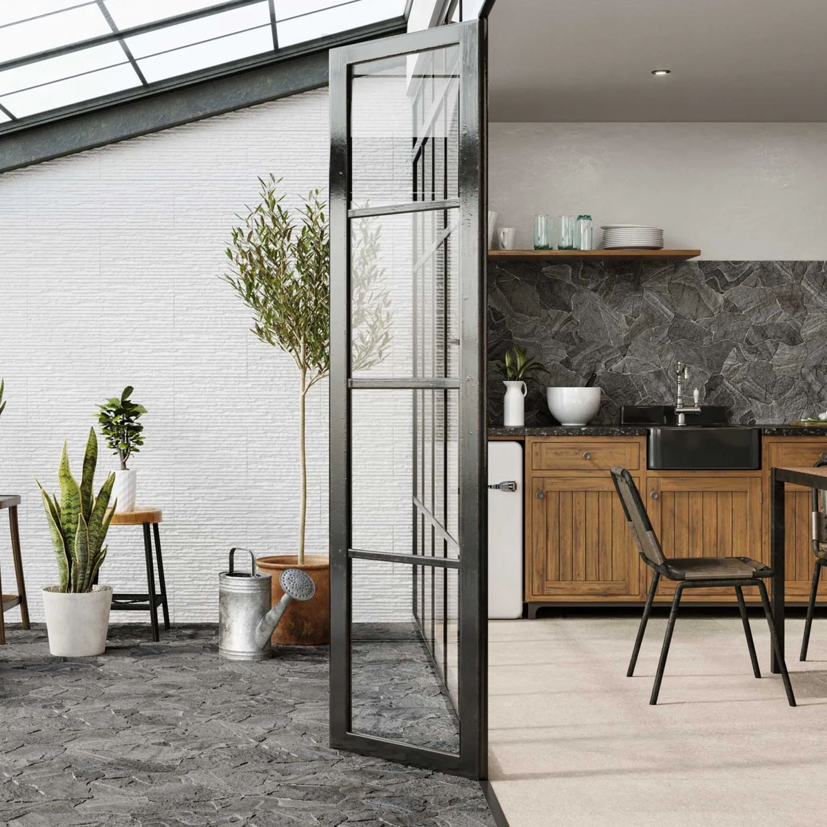 Interior with Pavement and Coating Esla Flagstone Non-slip 44x66