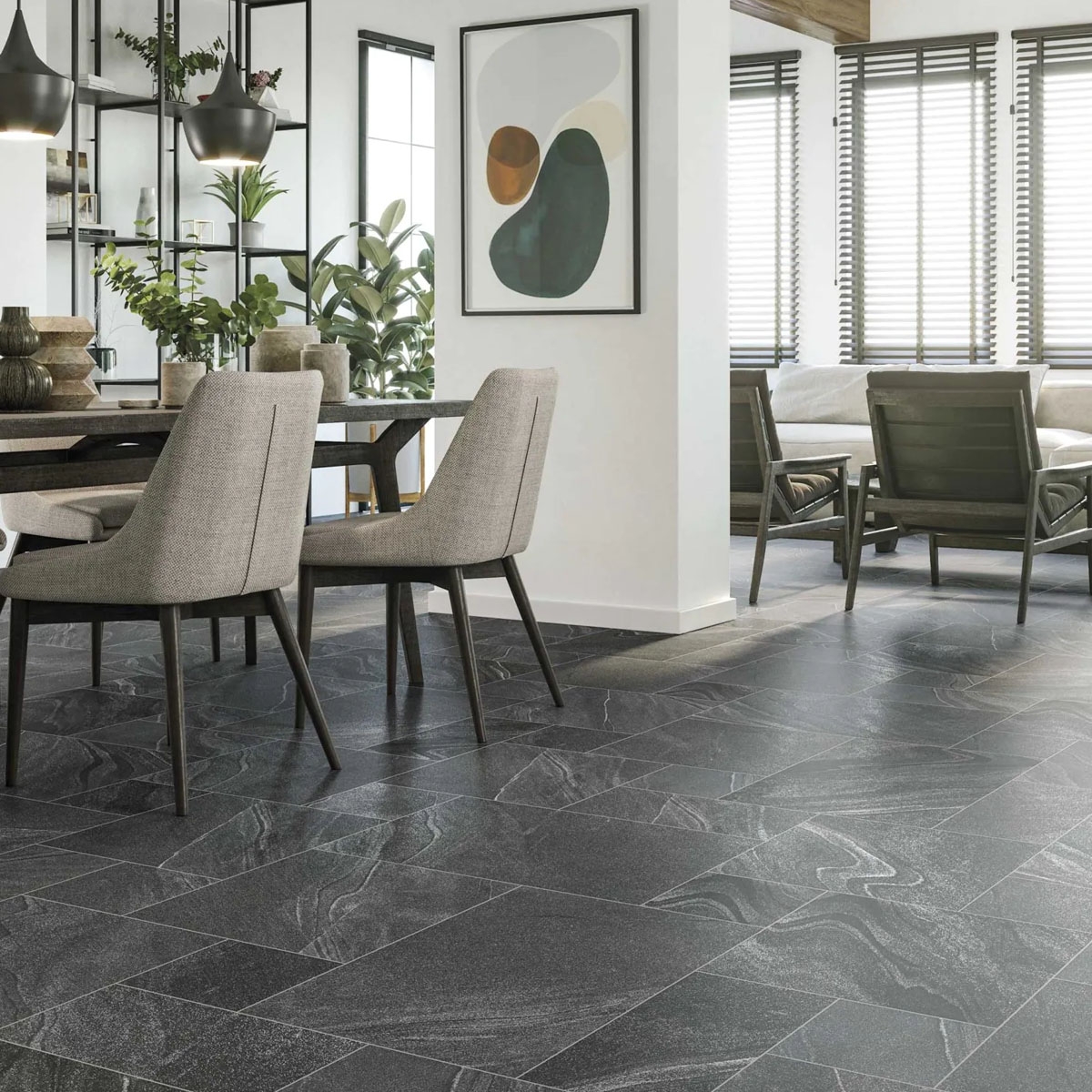 Sala con Pavimento Esla Modular Antideslizante