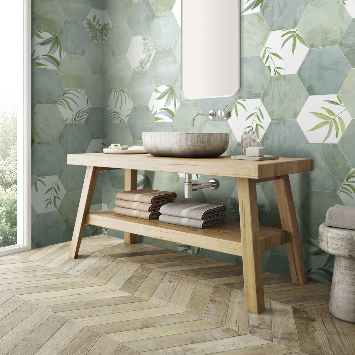 Baño con Revestimiento Oasis Aquamarine 28.5x33