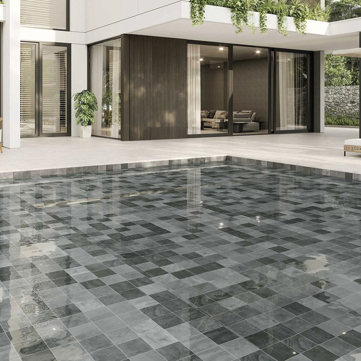 Bali Anthracite Non-slip Pool with Pavement 33x33
