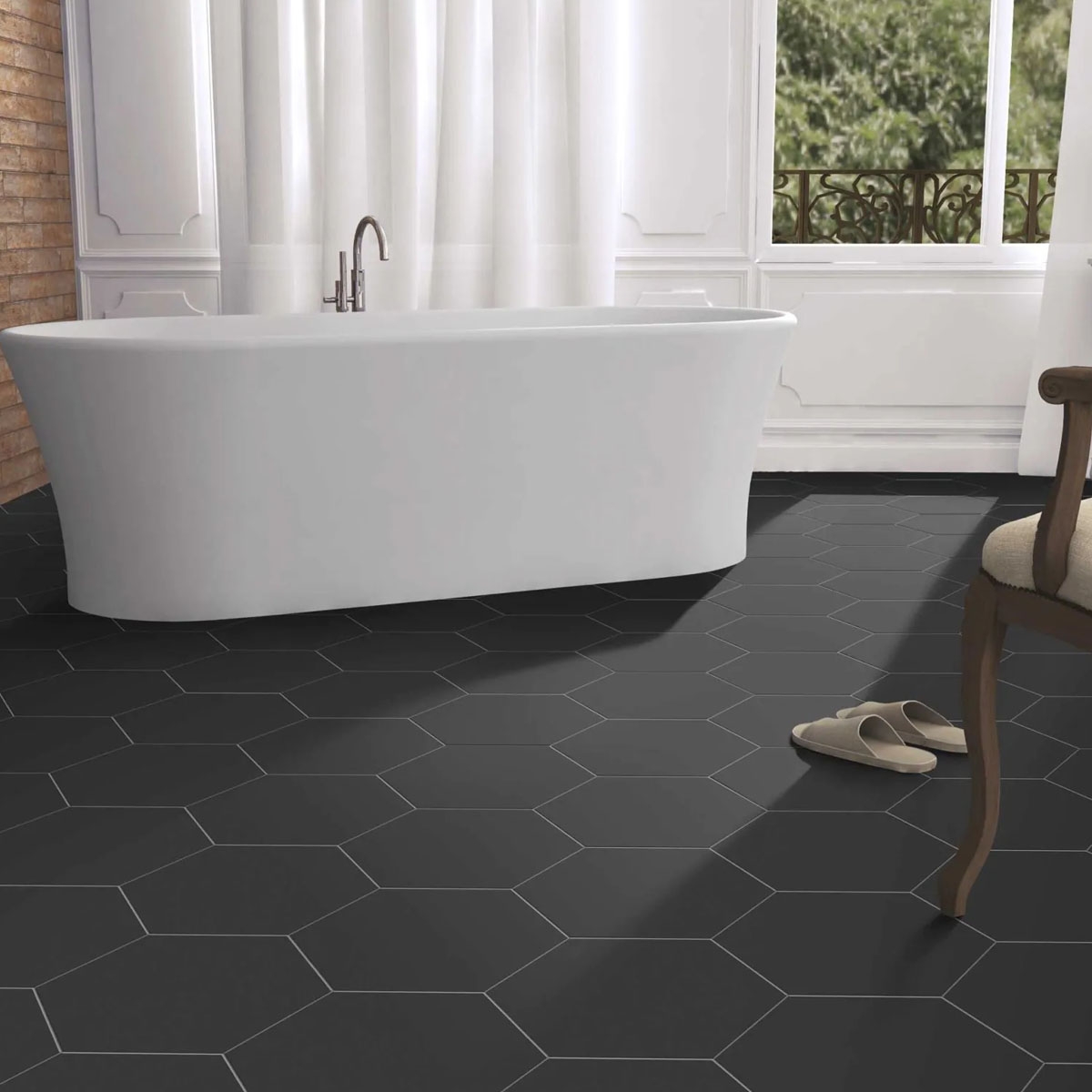 Bathroom with Black Opal Pavement 28.5x33