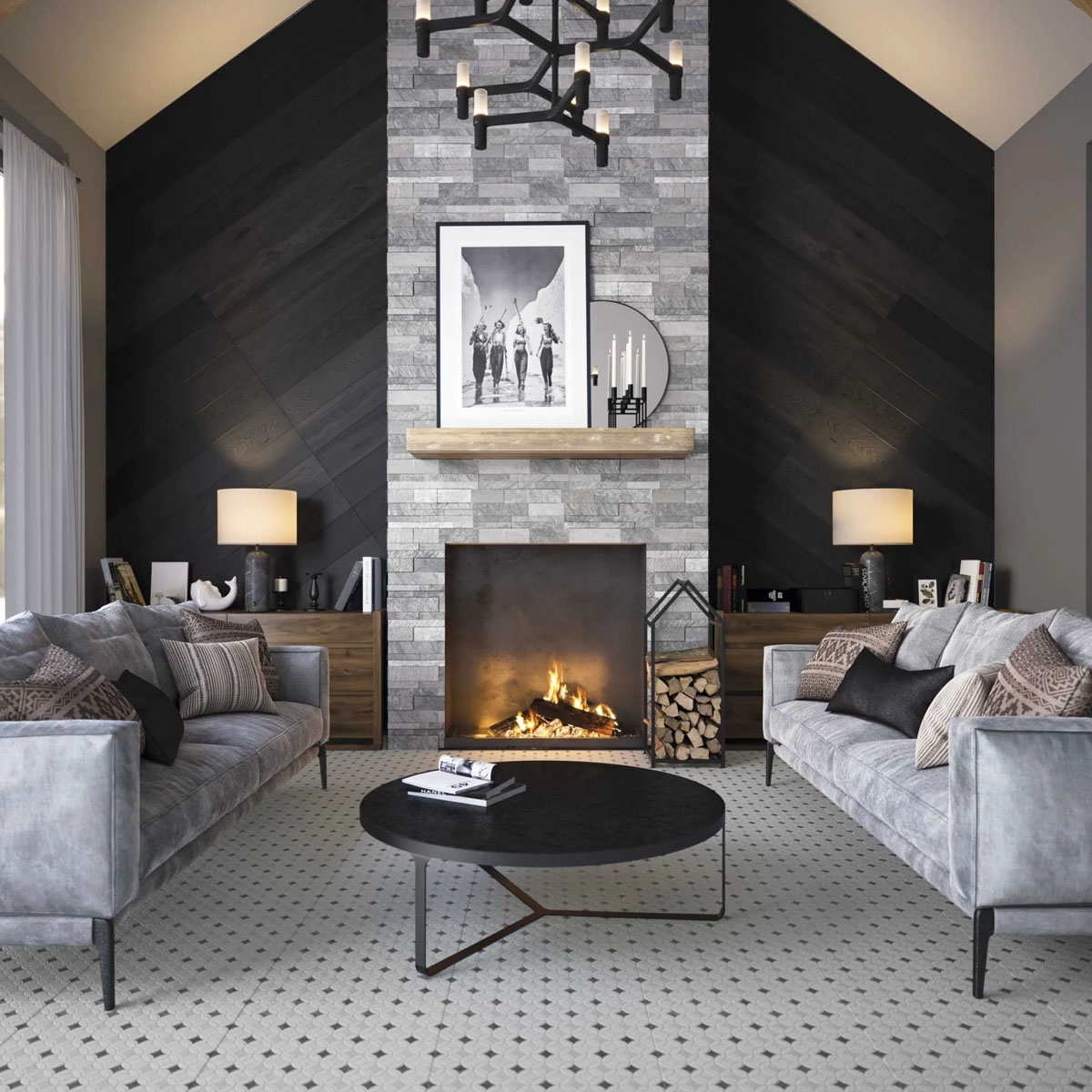 Sala con Pavimento Orly Stone 44x44