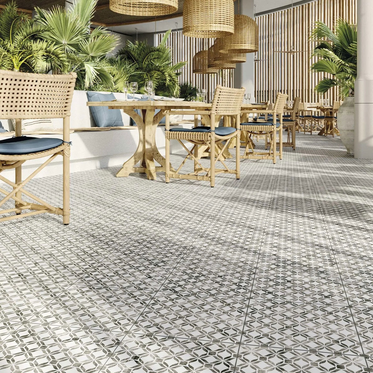 Exterior with Fresco Black Non-slip flooring 32.9x32.9