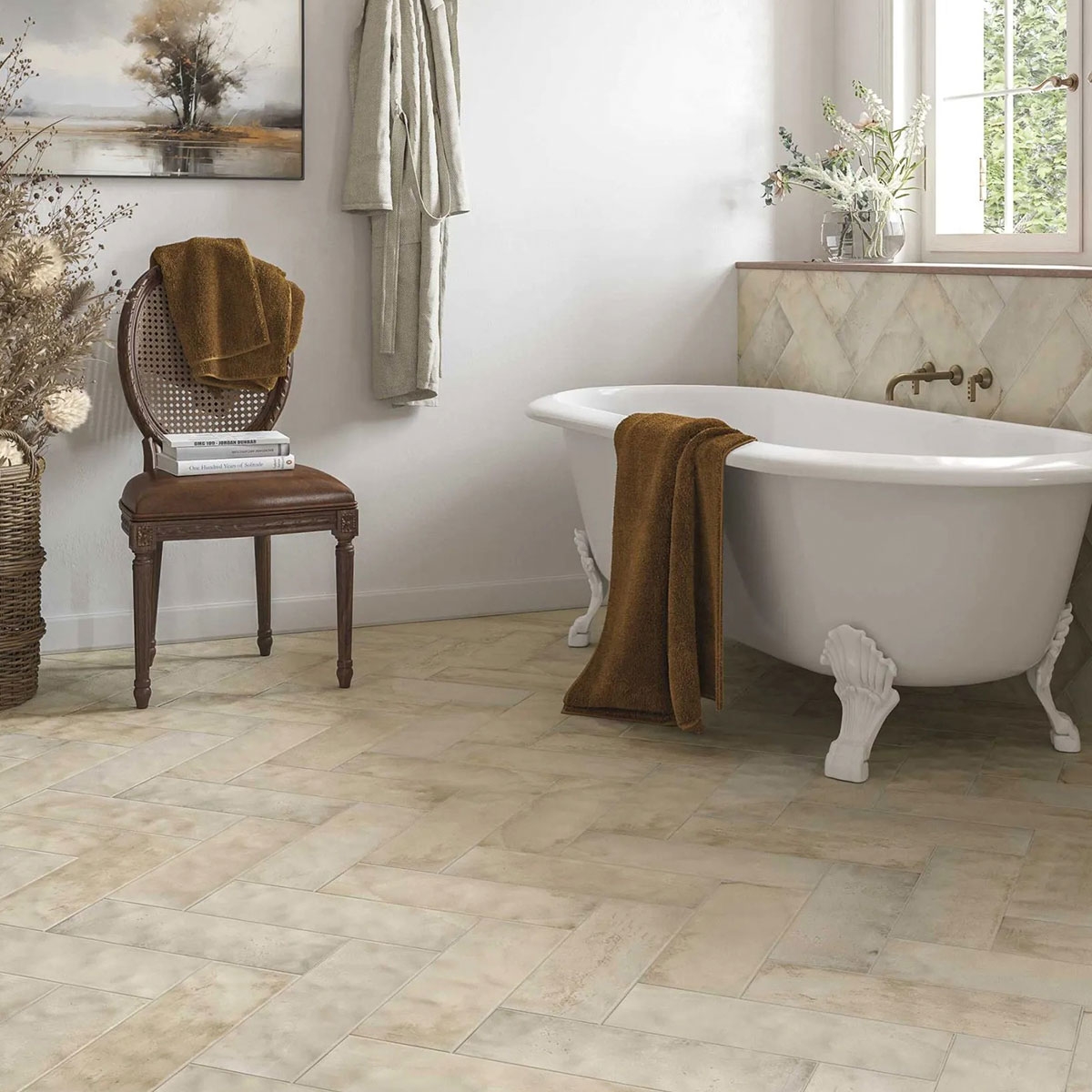 Salle de bain avec revêtement et revêtement Gaia Arena 15x45