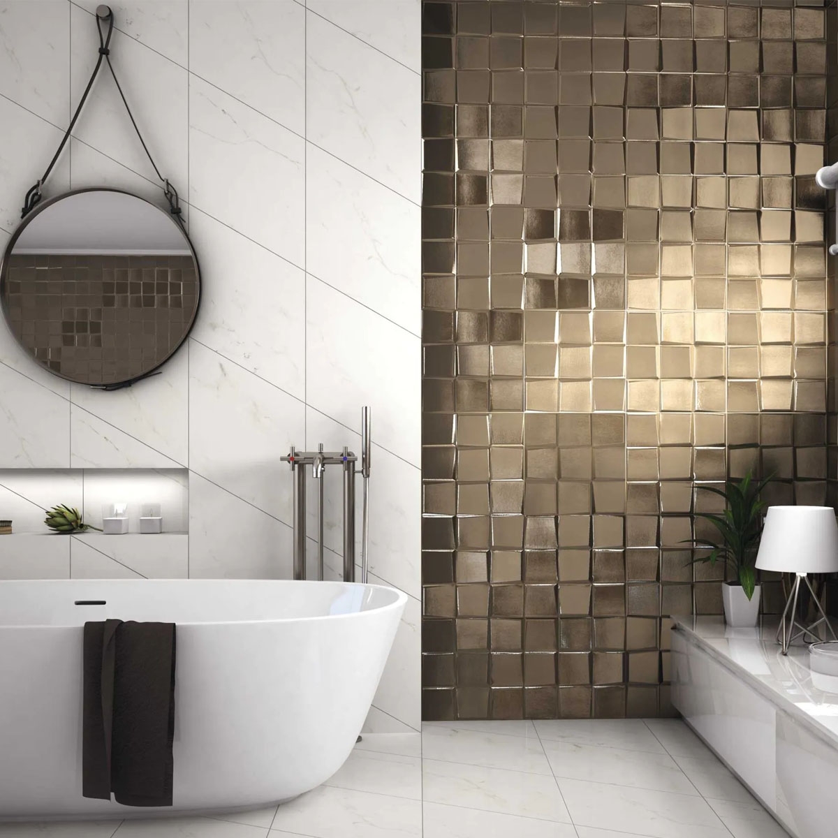 Baño con Revestimiento Pattern Oro 33x33