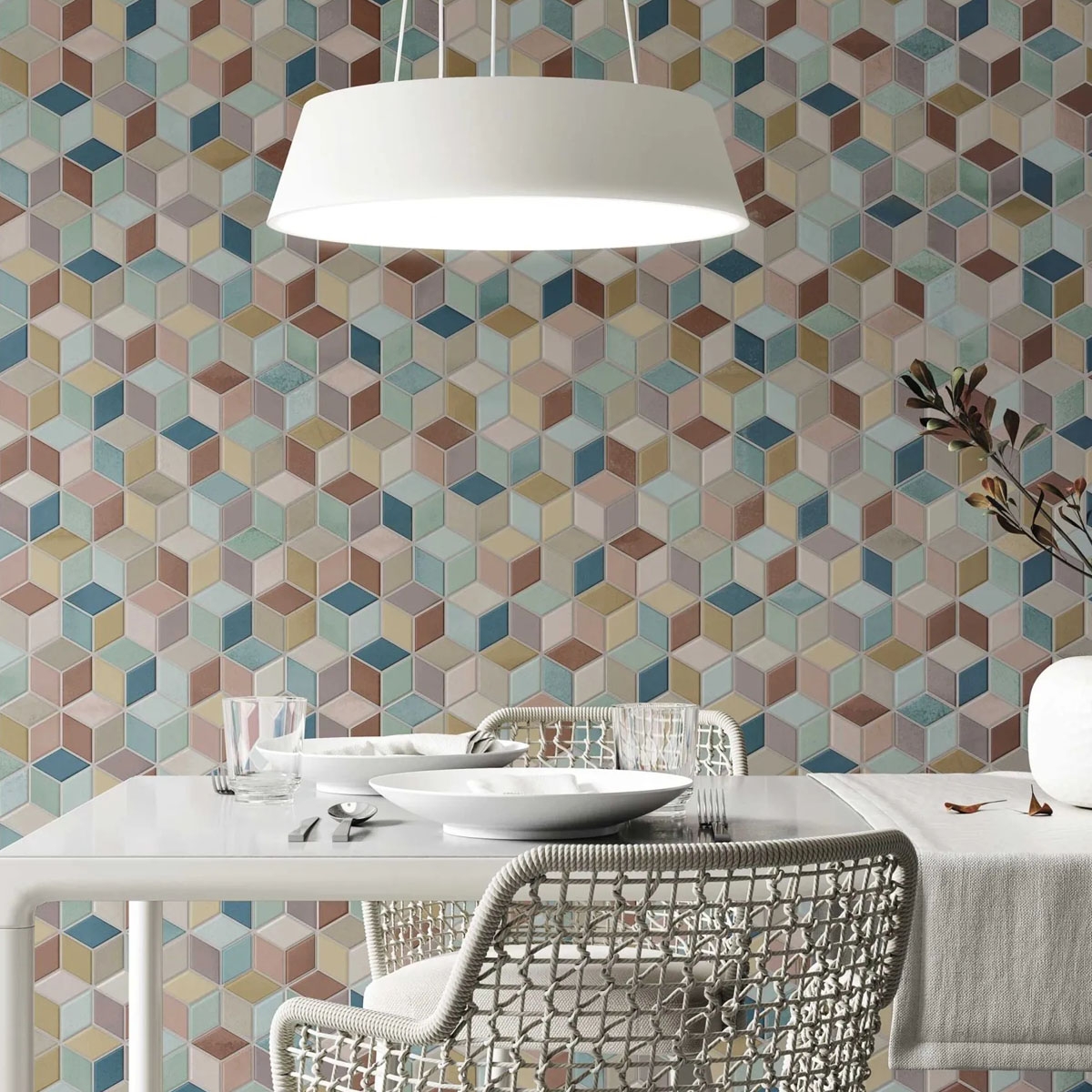 Speisesaal in Rhombus-Farbe mit Beschichtung 26,5x51