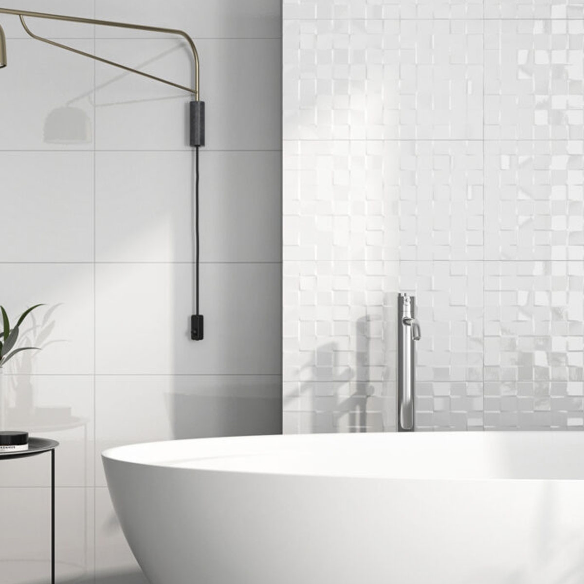 Baño con Revestimiento Blanco Cubic 33.3x55