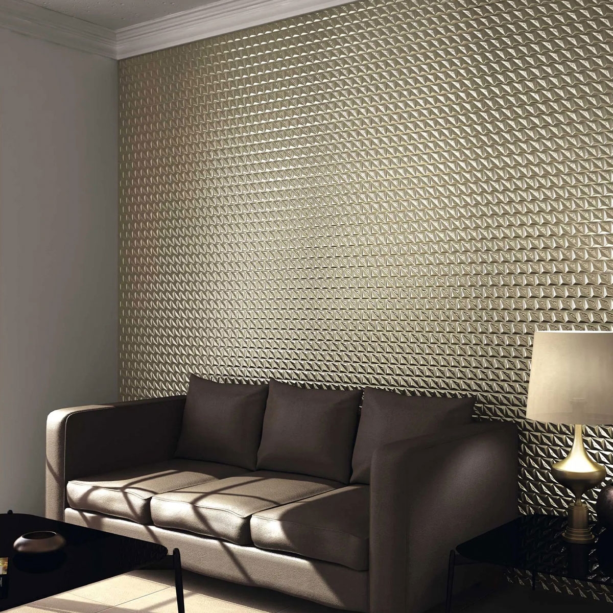 Sala con Revestimiento Luxor Oro 31x56 (Caja 1,00m2)