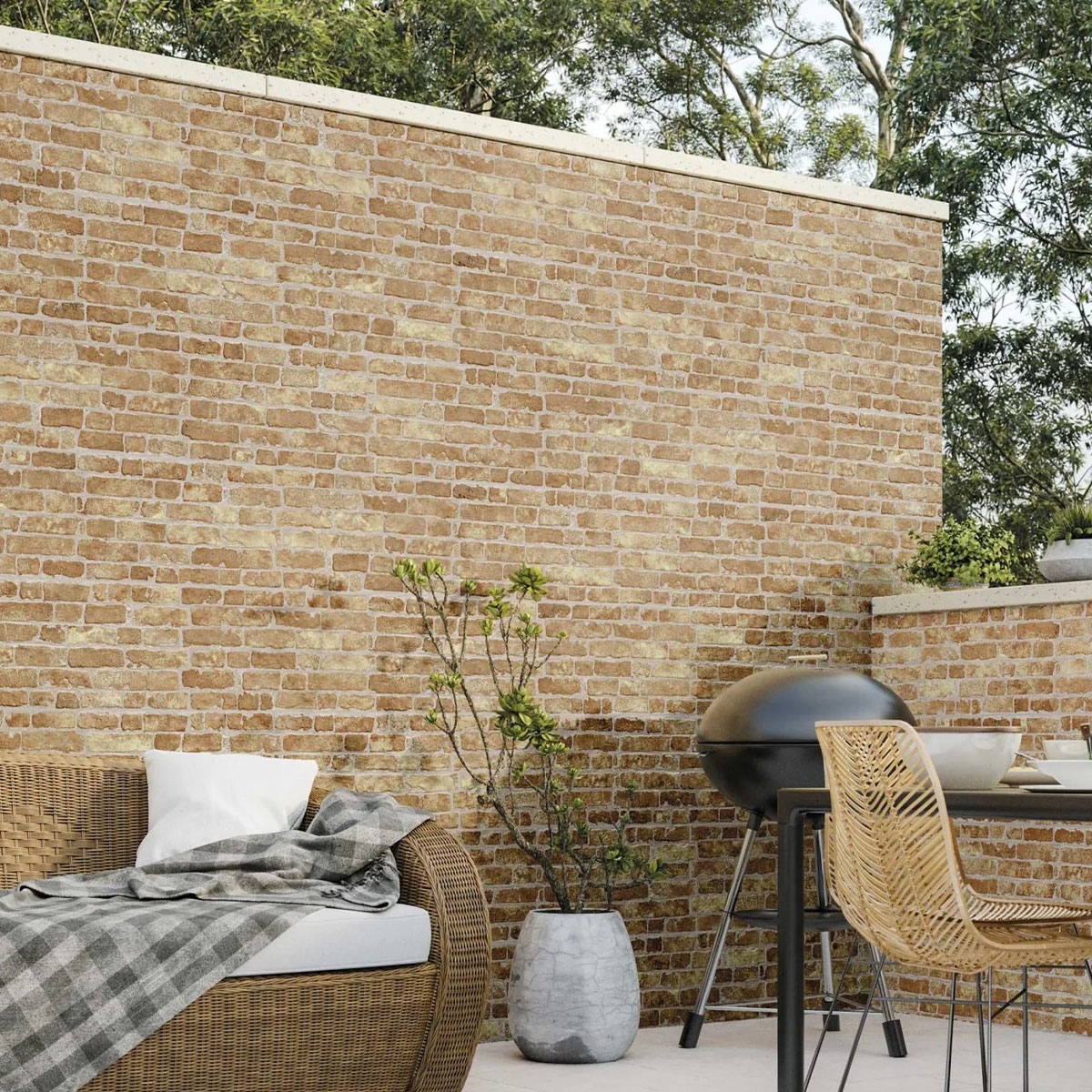 Terrasse mit Manhattan-Ockerbeschichtung 31x56