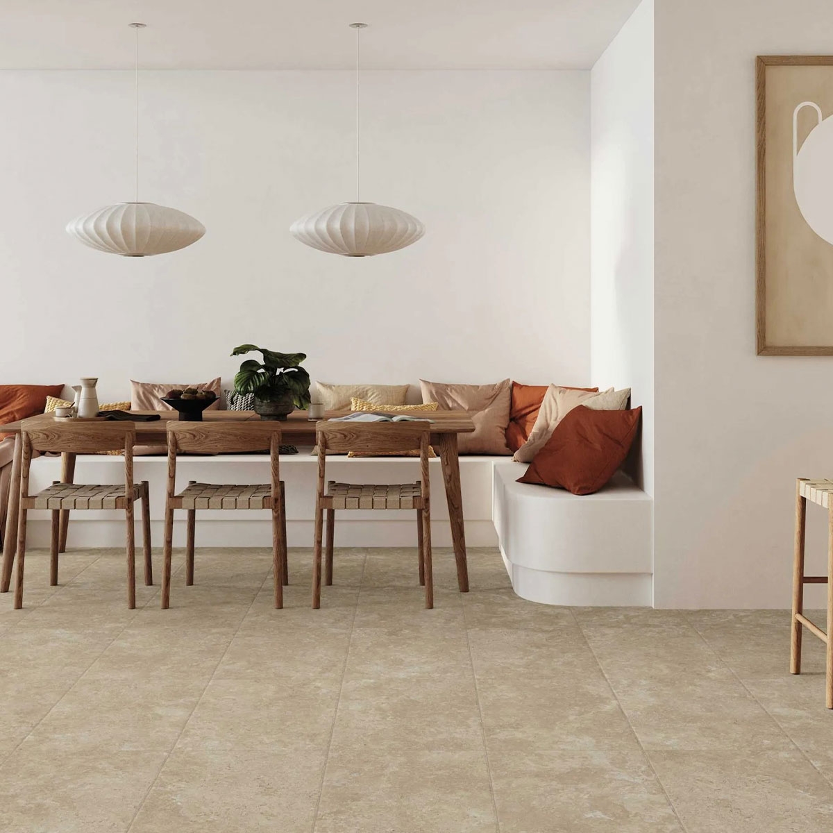 Innenraum mit Metz Beige Grundboden 44x66 (Box 1,17m²)