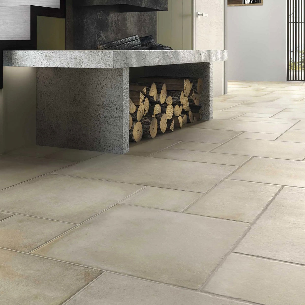 Interior with Modular Dust White Multiformat flooring (Box 0.87m2)