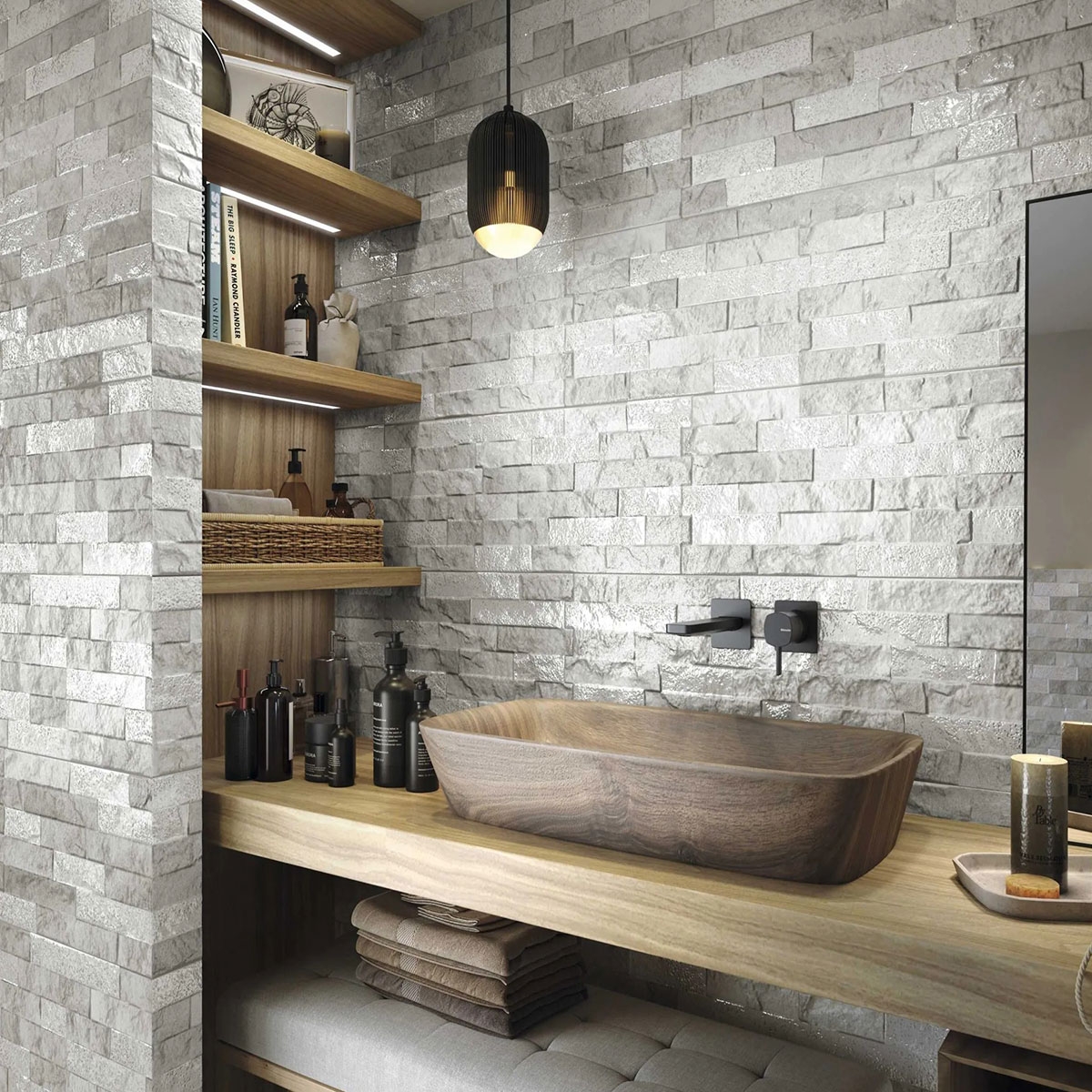 Baño con Revestimiento con Rioja White 31x56