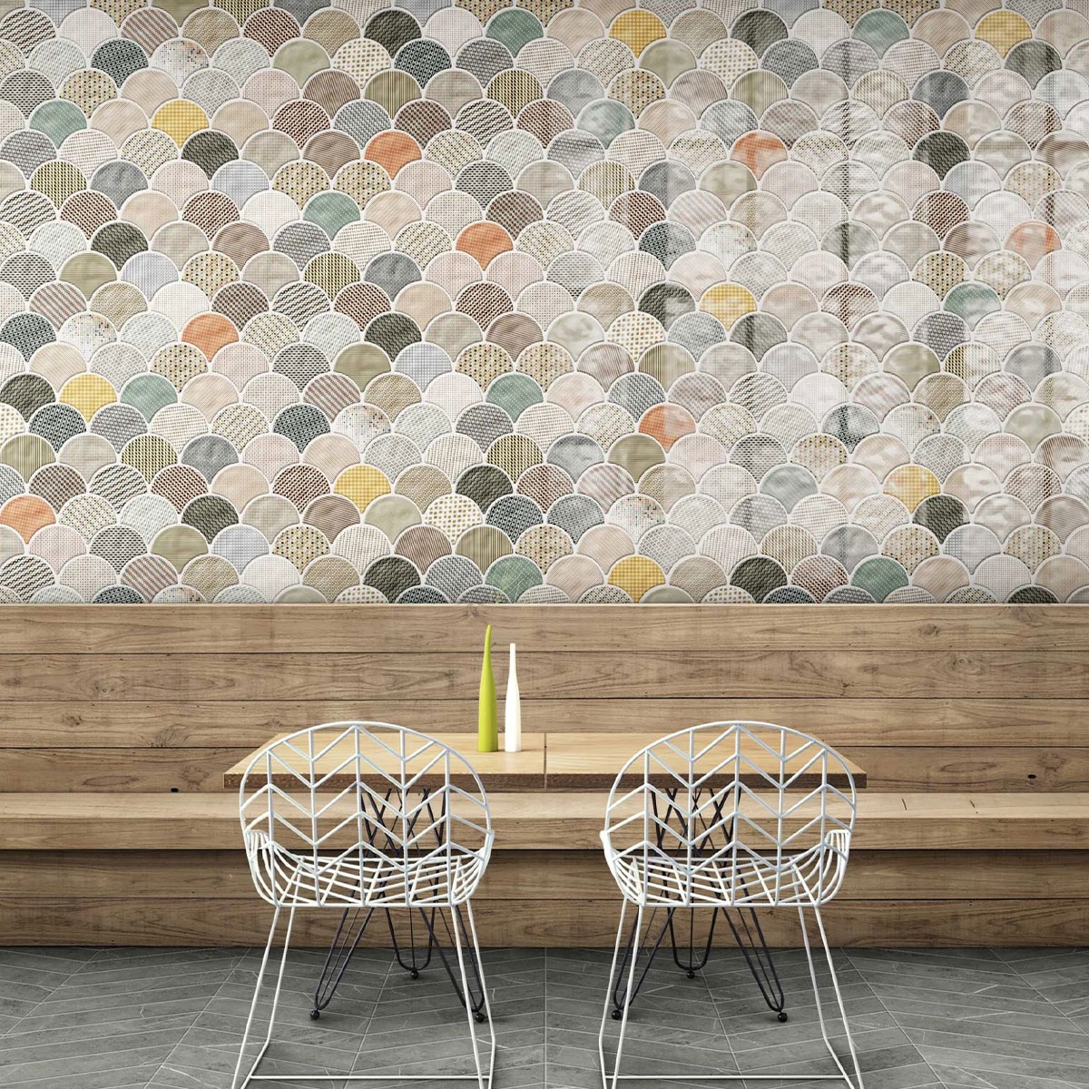 Comedor con Revestimiento Scale Gloss Patchwork 30.7x30.7
