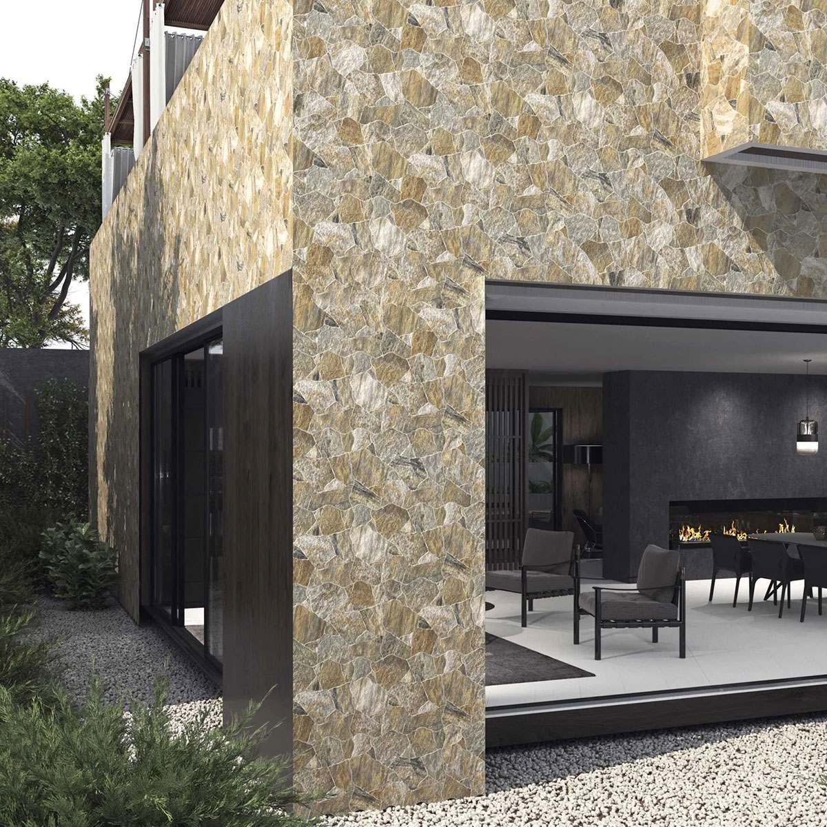 Exterior con Revestimiento Sella Nature Antideslizante 44x66