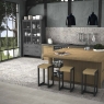 Cocina con pavimento y revestimiento Skyros Deco Gris 44x44