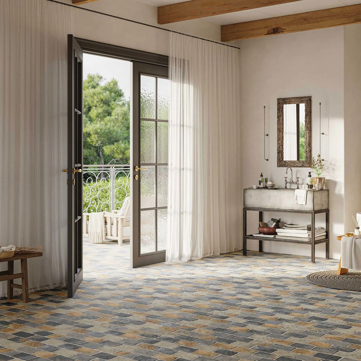 Ambient with Slate Indian Cobblestone Non-slip 44x66