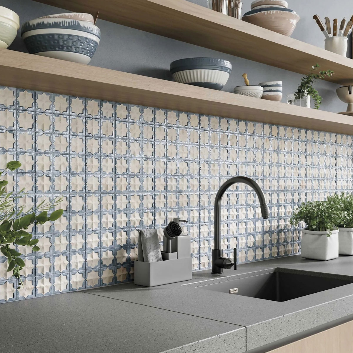 Baño con revestimiento Tetuan Arena Aqua 31x56 (Caja 1.21m2)