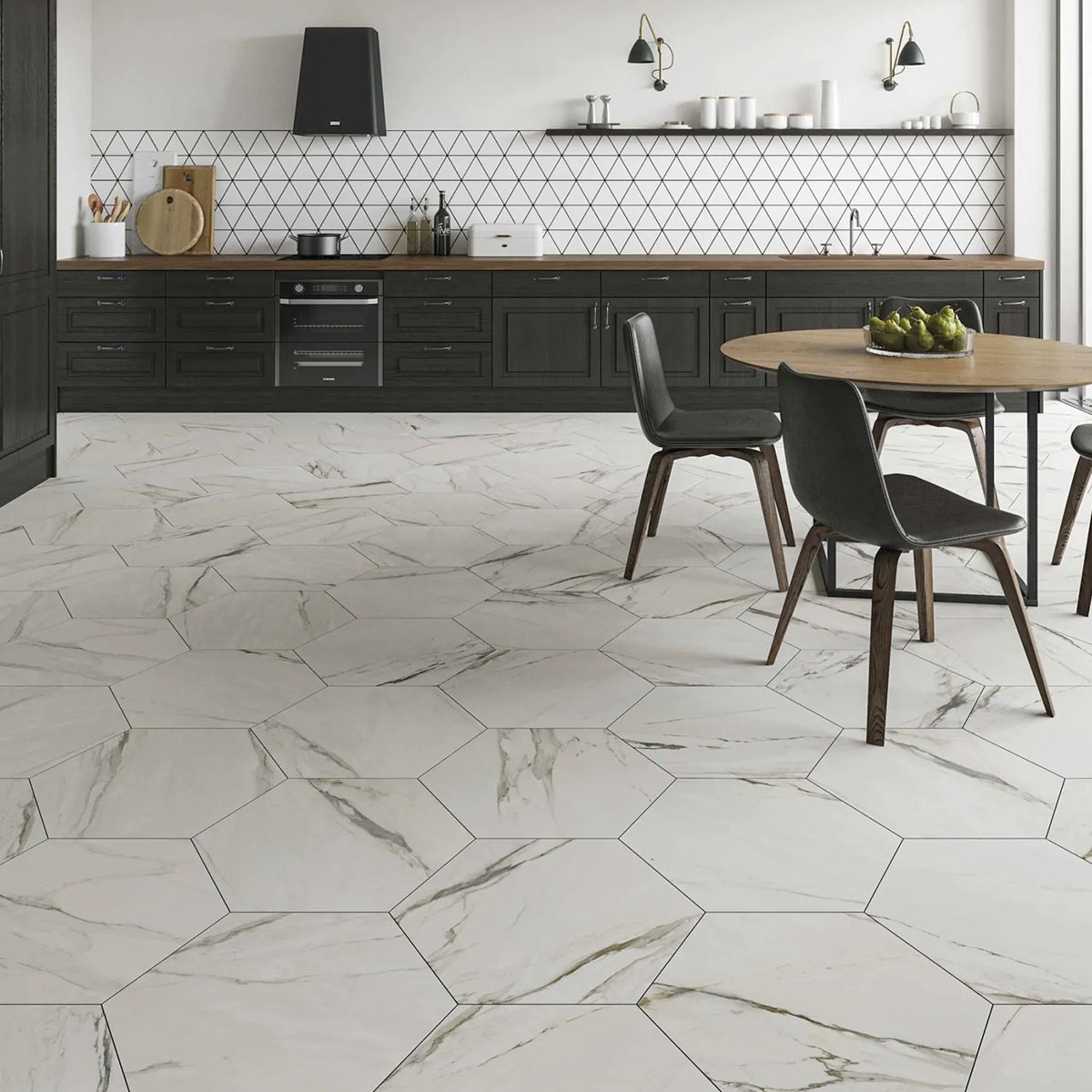 Intérieur avec sol Thassos Gold 56x48,5 (Boîte 1,2m2)