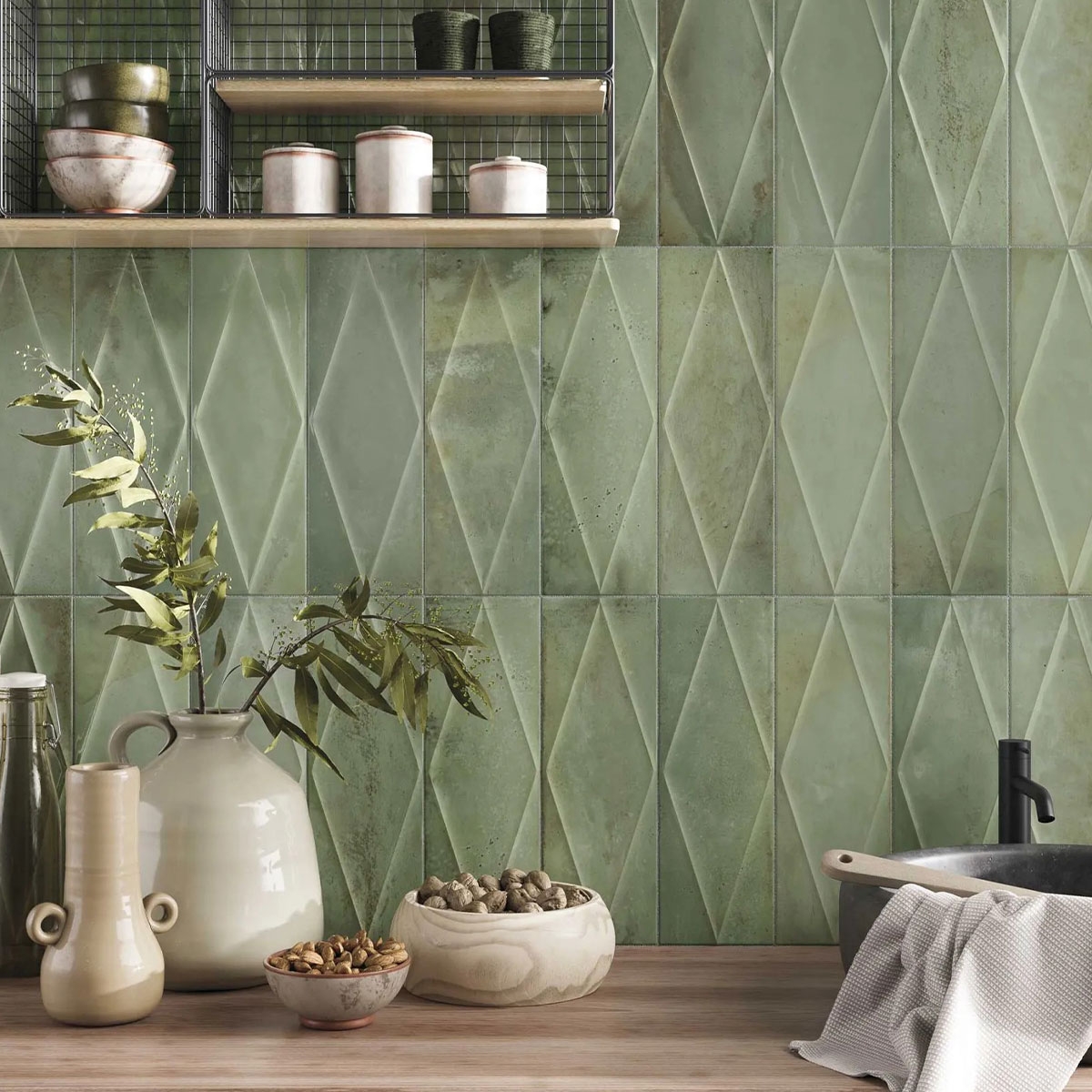 Zilij Jewel Sage 15x45 Verkleidungsbadezimmer