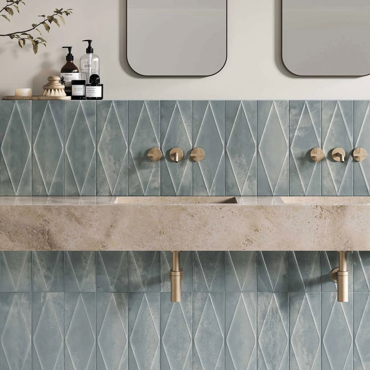 Baño con revestimiento Zilij Jewel Ocean 15x45