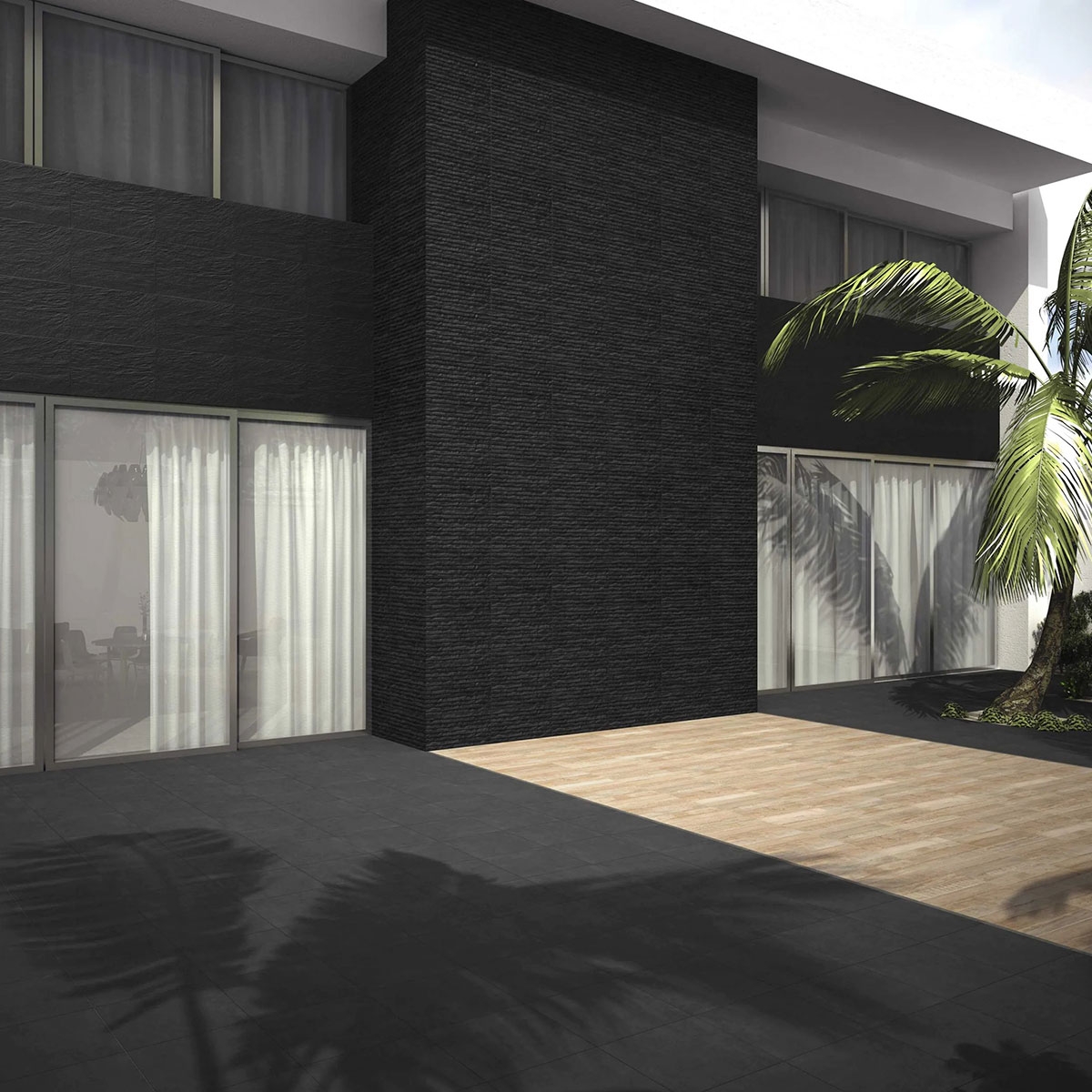 Exterior con revestimiento Yosemite Negro 44x66