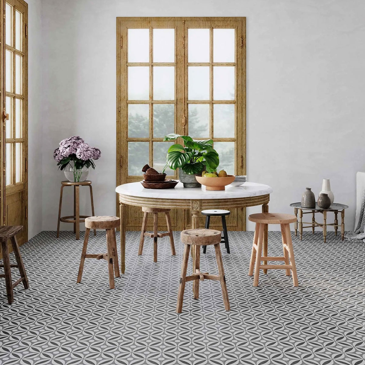 Interior con pavimento Westbury Grey 33x33 (Caja 1m2)