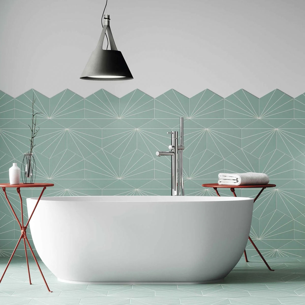 Baño con revestimiento Venus Aqua 28.5x33 (Caja 1m2)