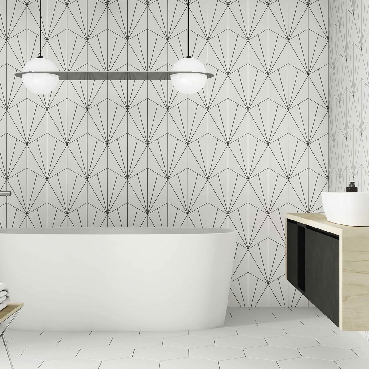 Baño revestimiento con Venus White 28.5x33 (Caja 1m2)