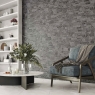 Sala con Revestimiento Stones Charcoal 31x56
