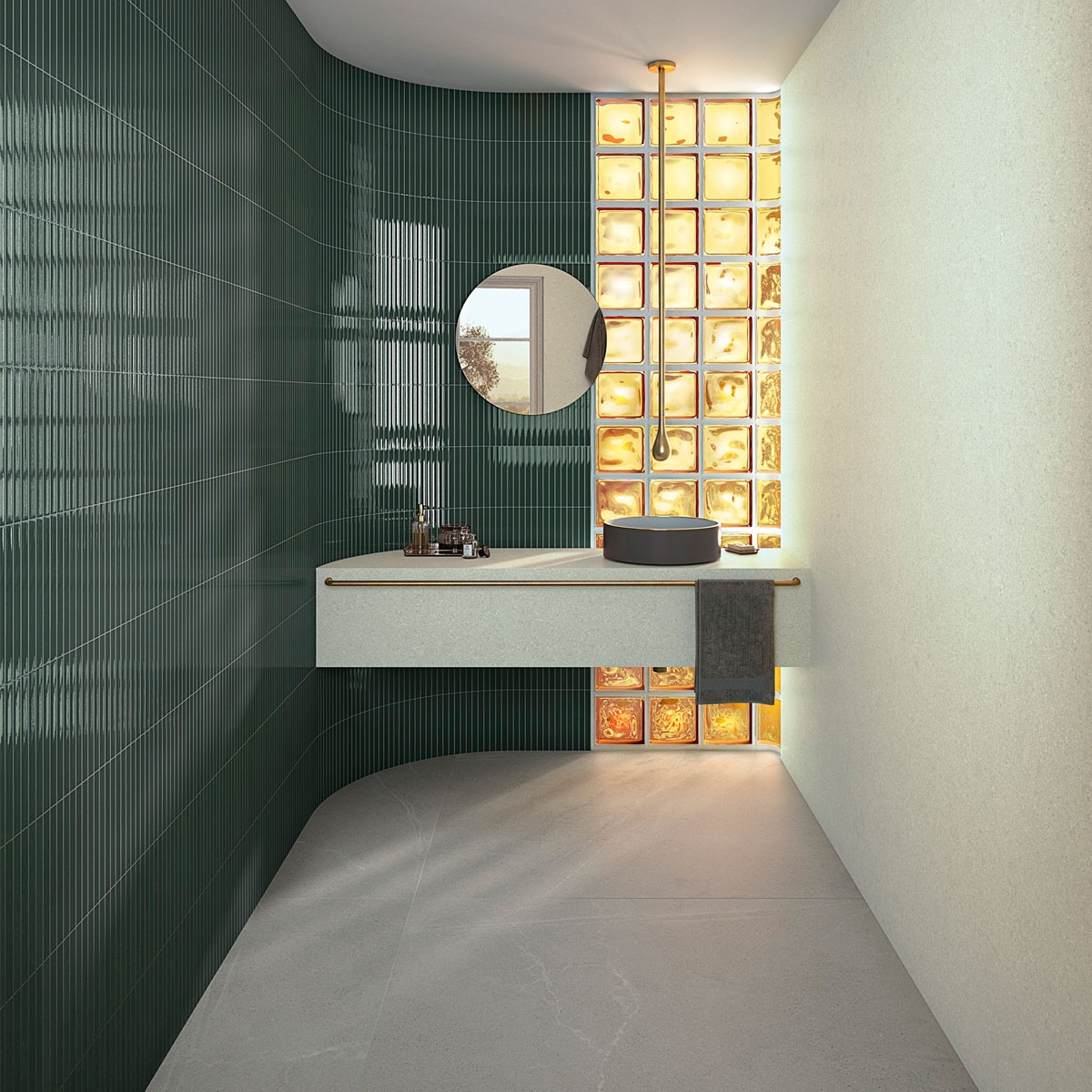 Interior con revestimiento Surf-R Greige 32x99