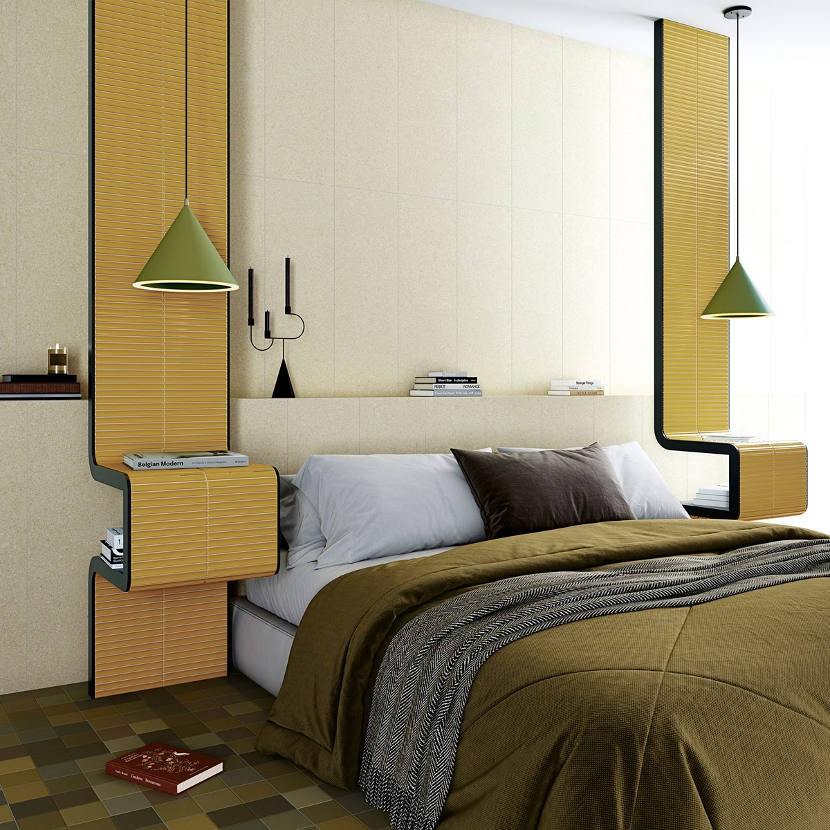 Habitacion con revestimiento Surf-R Greige 32x99