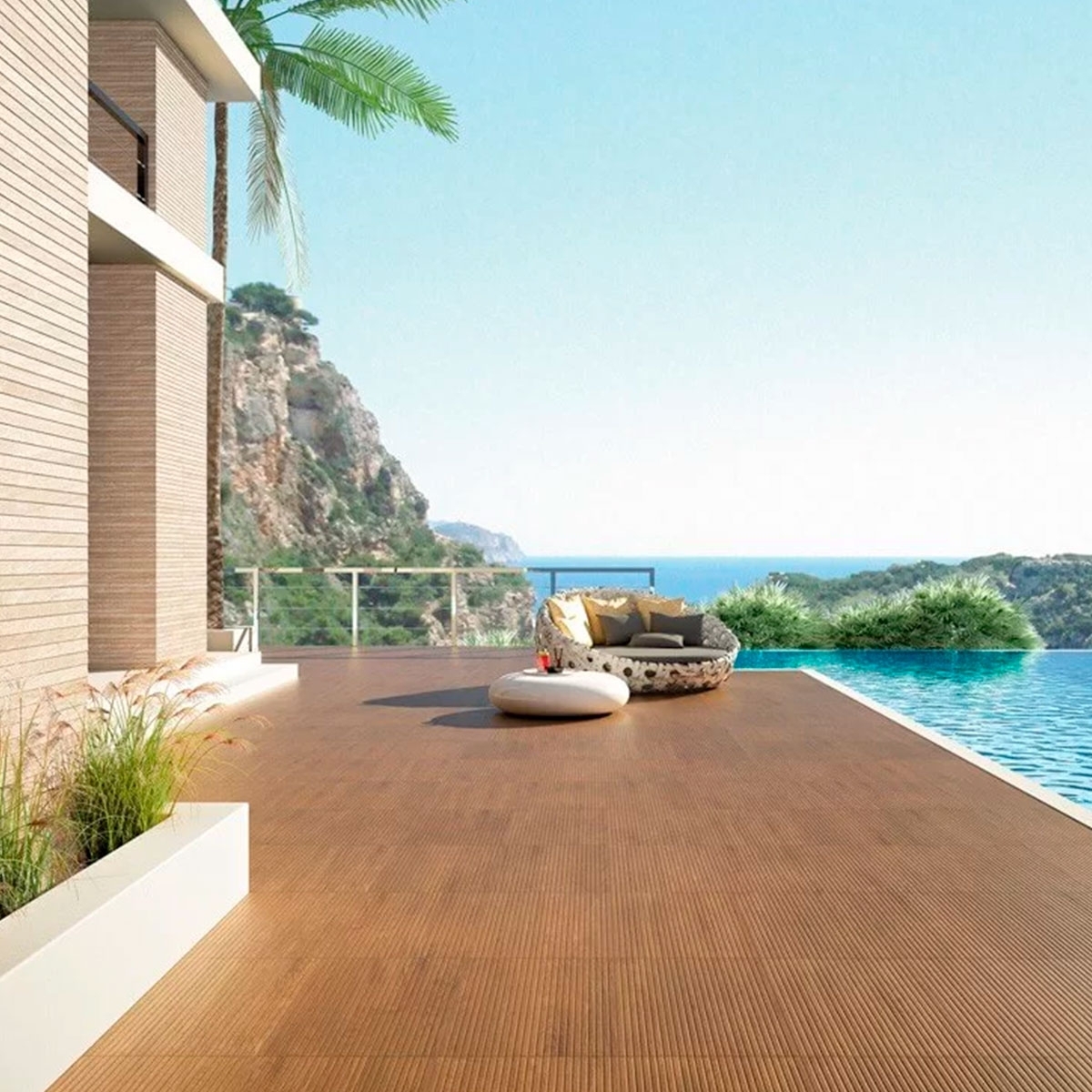 Exterior con pavimento Amazonia Teka Antideslizante 40,8x66,2