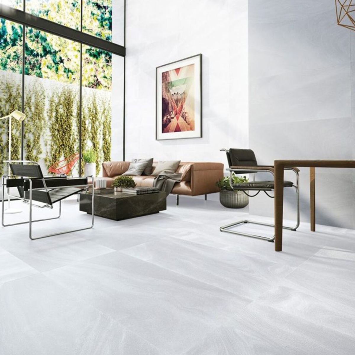 Sala con Pavimento Austral Blanco 60×120