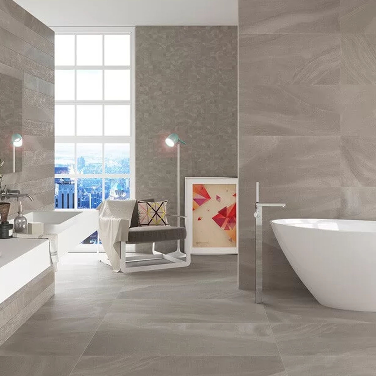 Casa de banho com revestimento Austral Natural Mosaic 30×30