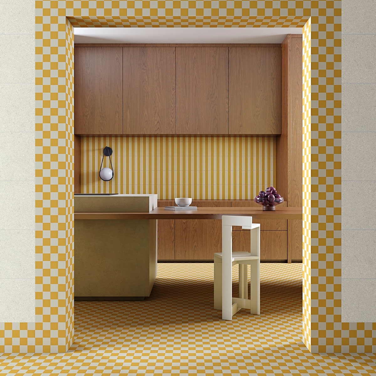 Ambiente con Makai Ocre 20x20
