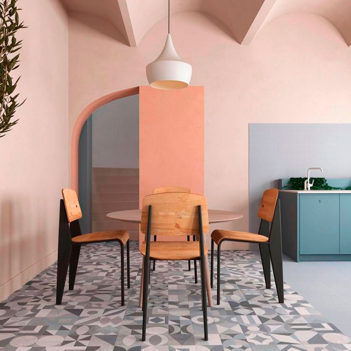 Intérieur avec sol Fusion Grey Taco 16,5x16,5 (Boîte 0,55m2)