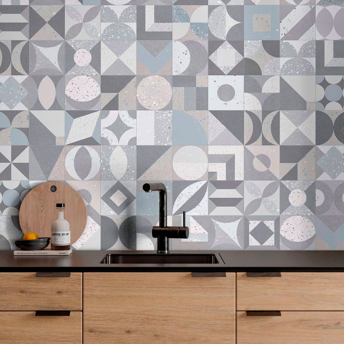 Küche mit Fusion Grey Taco Beschichtung 16,5x16,5 (Box 0,55 m²)