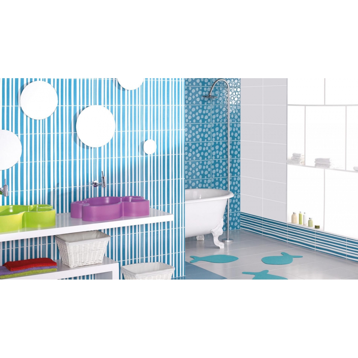 Agatha Polka Dots Türkis 25x50 (Schachtel)