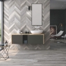 Baño con pavimento Heritage Chevrons Printemps 60x120