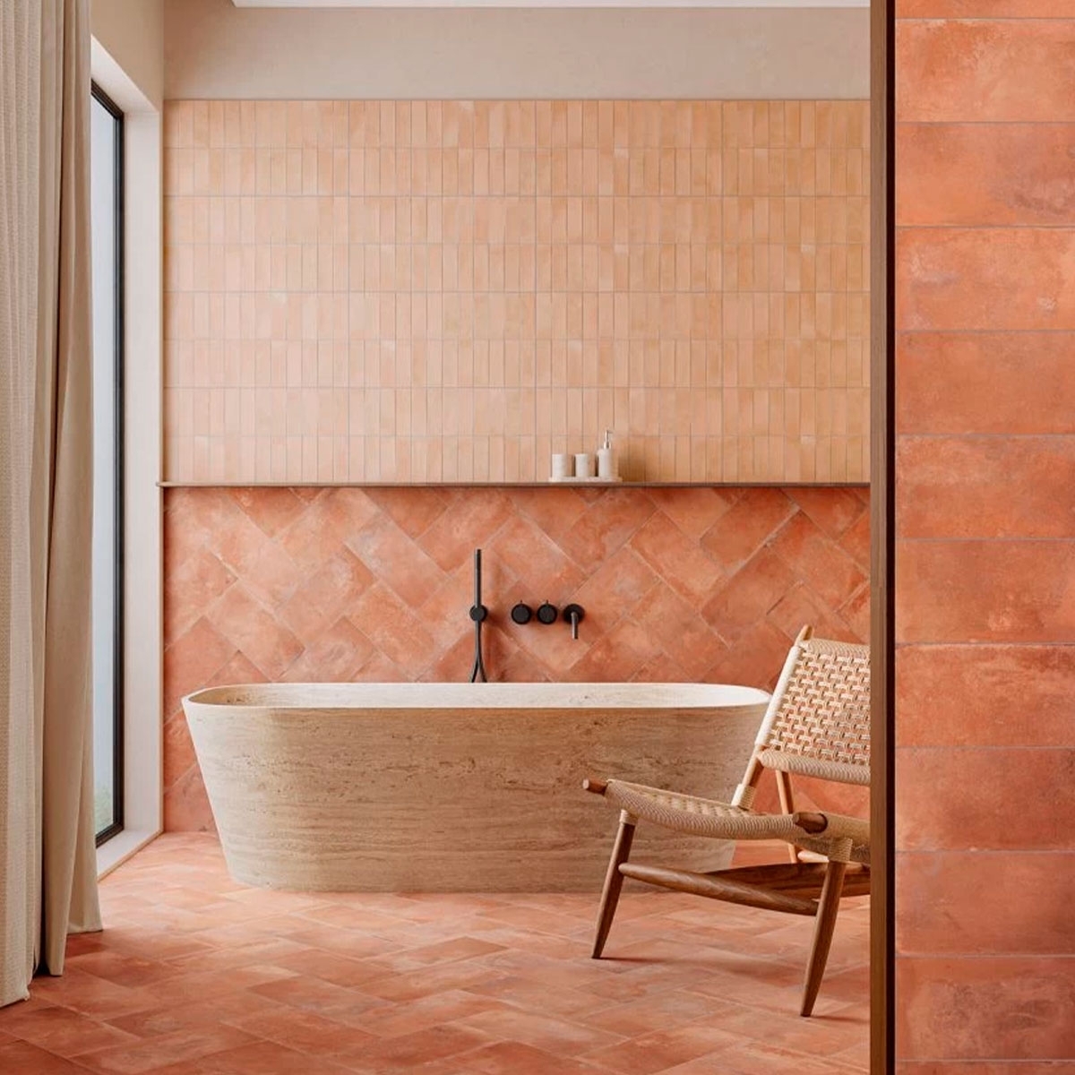 Baño con revestimiento Listelo Saona Cotto 16,5x33,15 (Caja 0,55m2)