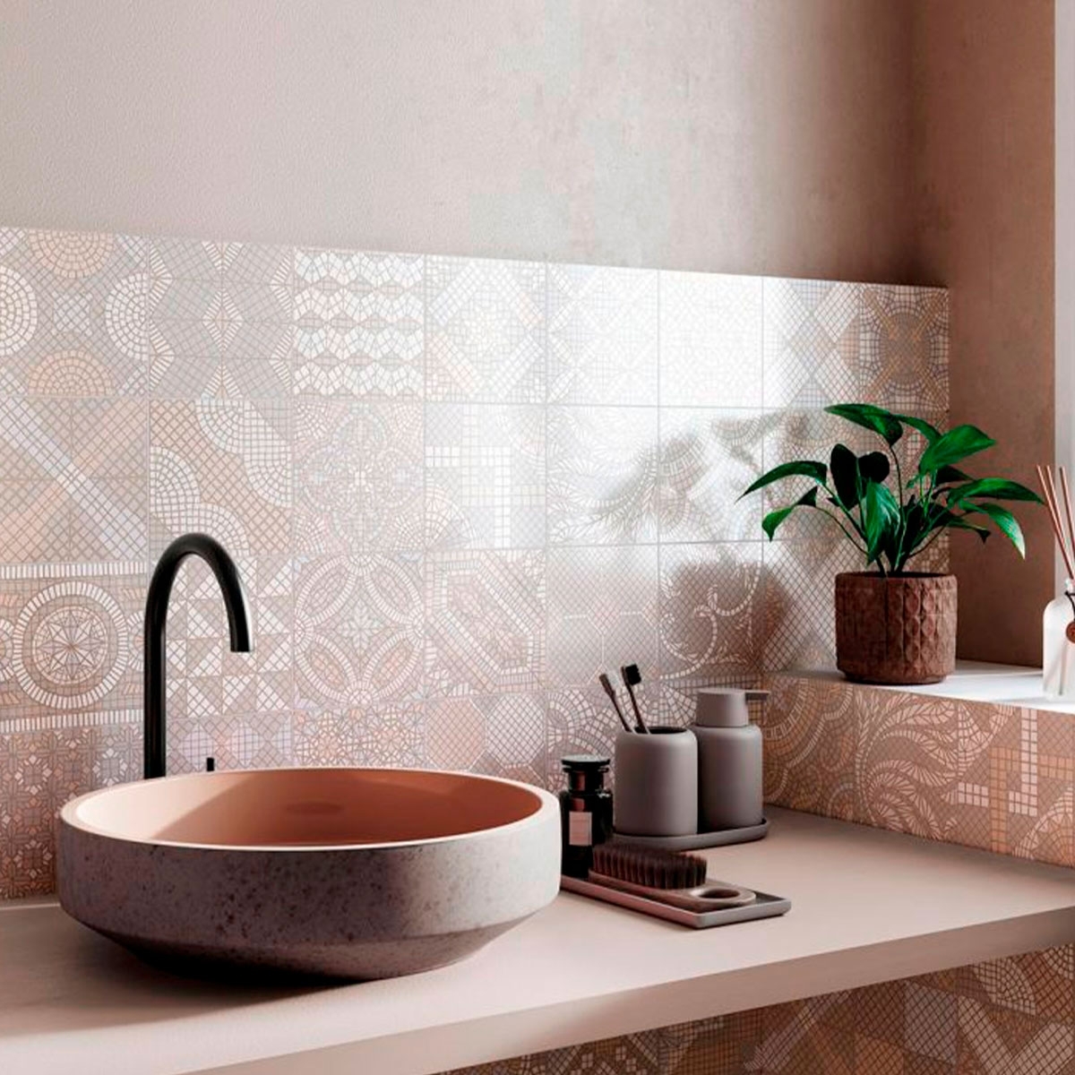 Cocina con revestimiento Tessela White Taco 16,5x16,5 (Caja 0,55m2)