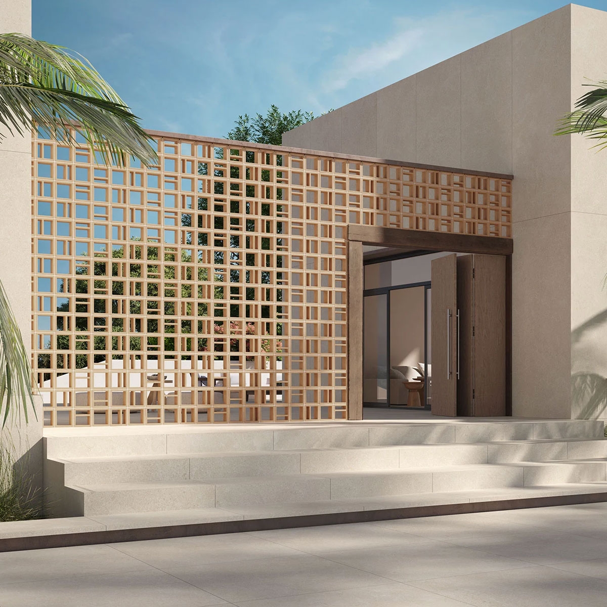 Exterior con Lumina Cube 0 Sand 20.7x20.7x10