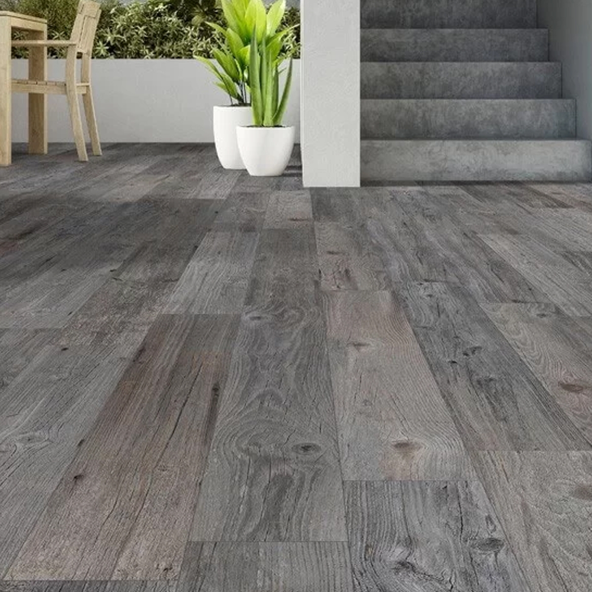 Exterior con Pavimento Vancouver Gris Antideslizante 15x90