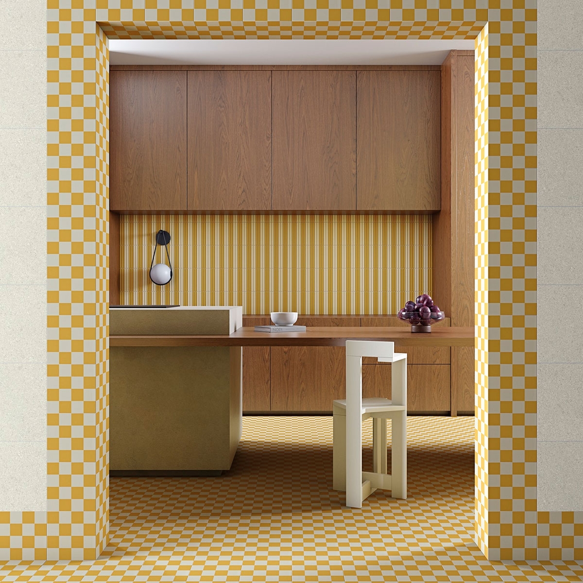 Ambiente con Stick Kaimu Ocre-M 2x23